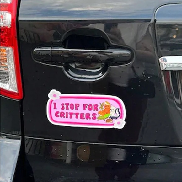 I Stop For Critters Car Bumper Sticker | Animal Lover Sticker - Picture 3 of 3